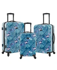 Bella Caronia 3 Piece Rolling Hardside Luggage Set with 4 Wheel Spinners