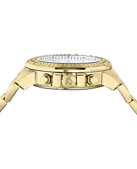 Versace Men's Swiss Chronograph Greca Gold Ion Plated Bracelet Watch 45mm