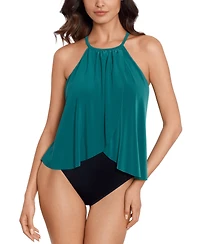 Magicsuit Aubrey Draped Halter One-Piece Swimsuit