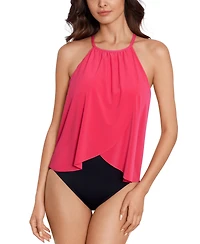 Magicsuit Aubrey Draped Halter One-Piece Swimsuit