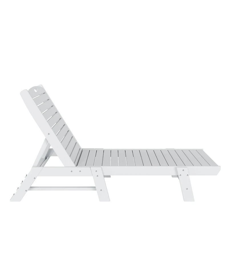 WestinTrends Pieces Poly Outdoor Patio Chaise Lounge Chair with Side Table Set