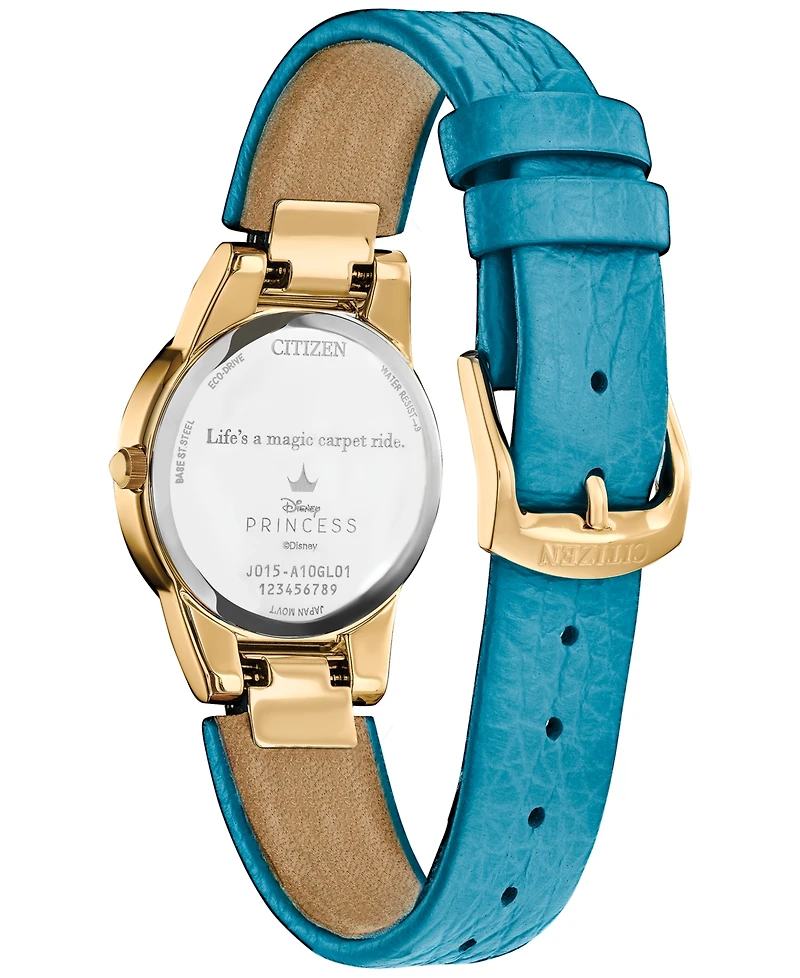 Citizen Eco-Drive Women's Disney Aladdin's 30th Anniversary Teal Leather Strap Watch 30mm Gift Set