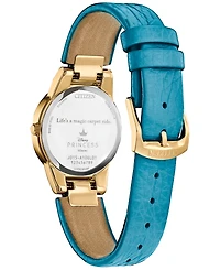 Citizen Eco-Drive Women's Disney Aladdin's 30th Anniversary Teal Leather Strap Watch 30mm Gift Set