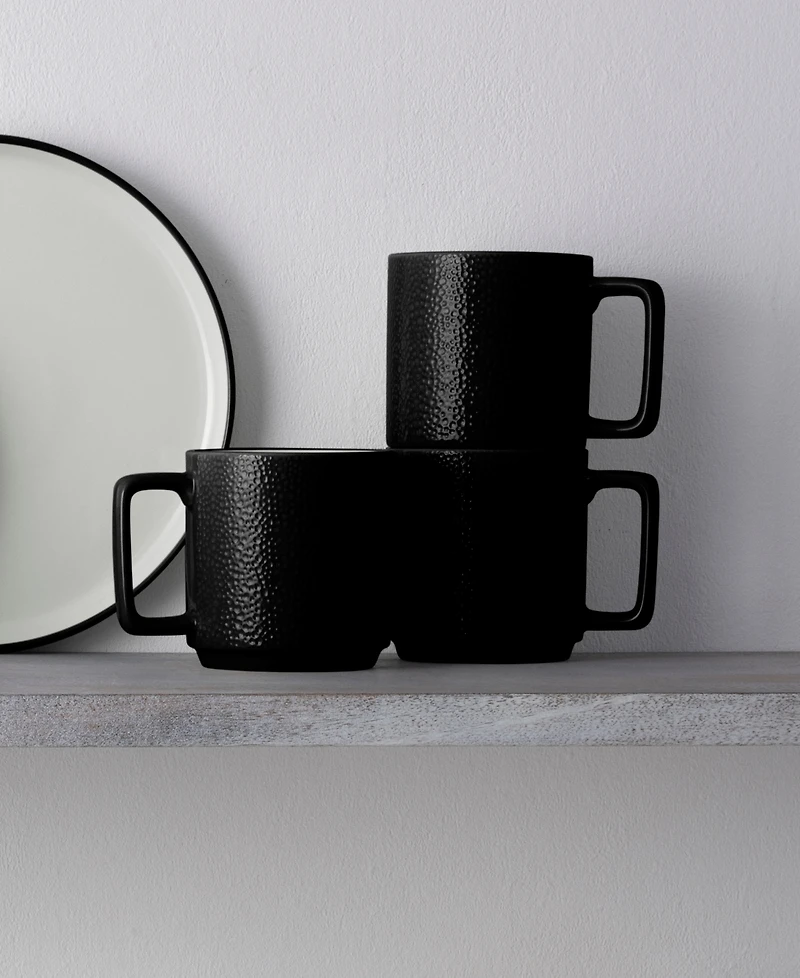 Noritake Colortex Stone Stax Mugs, Set of 4