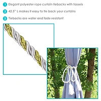 Indoor/Outdoor Decorative Window Curtain Rope Tassel Tiebacks
