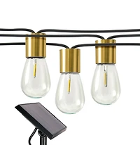 Brightech Glow 27ft Solar Powered Led Outdoor String Lights with Brass Hardware