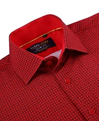 Azaro Uomo Men's Plaid Four-Way Stretch Button Down Slim Fit Shirt