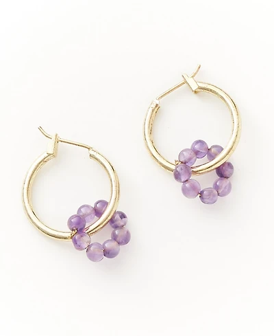 Matr Boomie Amethyst Gold-Tone Small Hoop Earrings