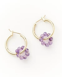 Matr Boomie Amethyst Gold-Tone Small Hoop Earrings