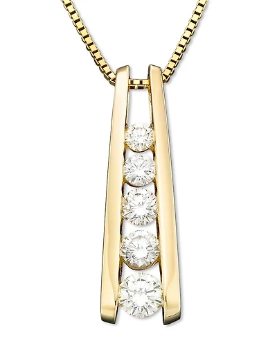 Five-Stone Diamond Journey Pendant Necklace (1 ct. t.w.) 14k Yellow or White Gold