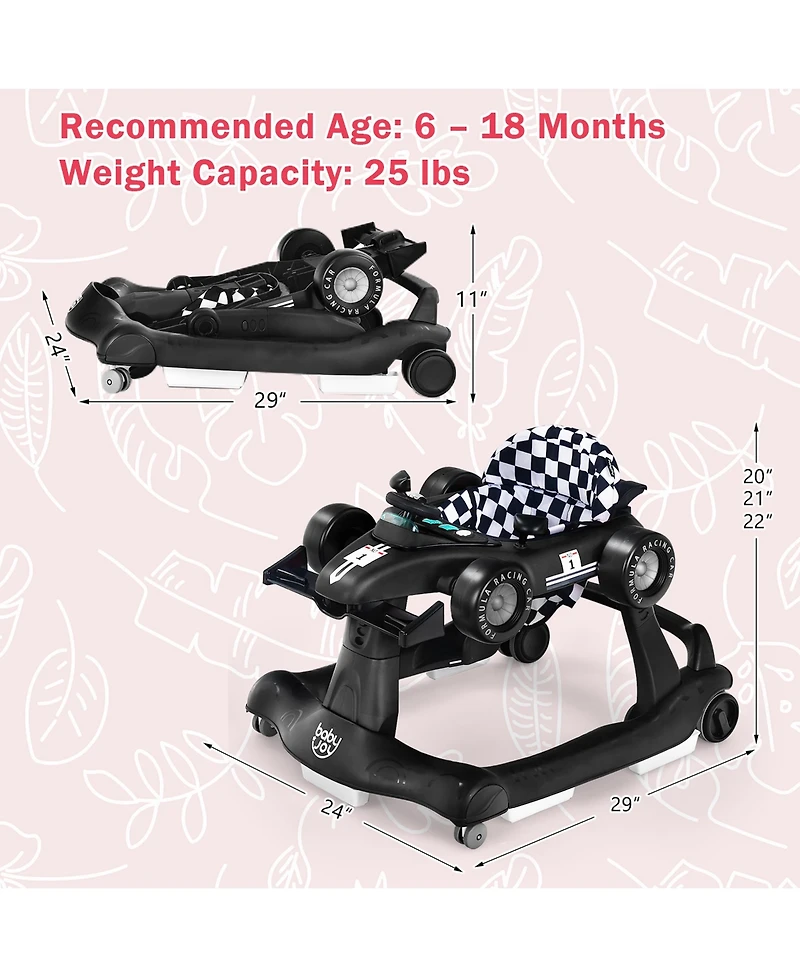 Costway Baby 4-in-1 Walker Foldable Activity Push Adjustable