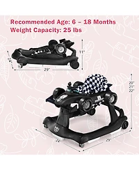 Costway Baby 4-in-1 Walker Foldable Activity Push Adjustable