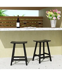 WestinTrends Outdoor Patio Adirondack Counter Height Stool Chair Set of 2