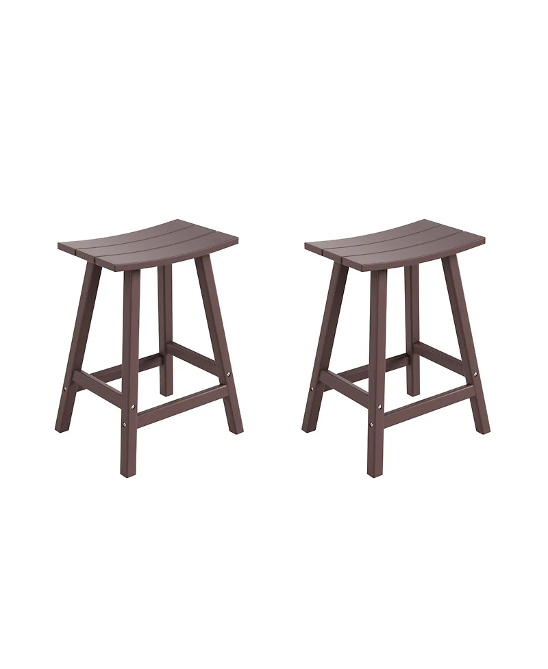 Outdoor Patio Adirondack Counter Height Stool Chair Set of 2