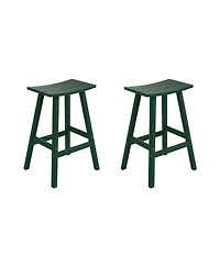 WestinTrends Outdoor Patio Adirondack Bar Height Stool Saddle Seat Chair Set of 2