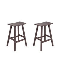 WestinTrends Outdoor Patio Adirondack Bar Height Stool Saddle Seat Chair Set of 2
