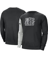 Men's Nike Black, Heather Gray Brooklyn Nets Courtside Versus Force & Flight Pullover Sweatshirt
