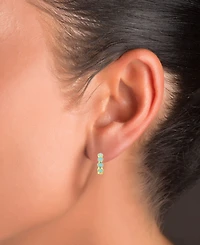 Enamel Smiley Face Hoop Earrings Sterling Silver or 14k Gold over Silver, 1/2"