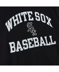 Men's Mitchell & Ness Black Chicago White Sox Cooperstown Collection Washed Fleece Pullover Short Sleeve Hoodie
