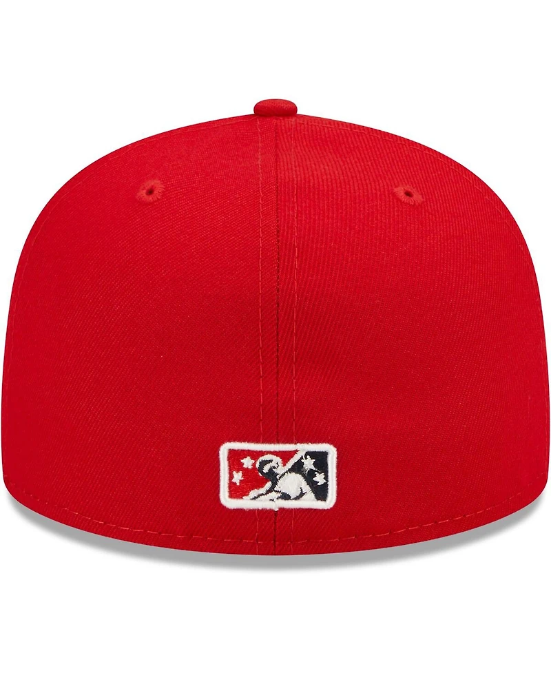 Men's New Era Red Albuquerque Isotopes Alternate Logo Authentic Collection 59FIFTY Fitted Hat