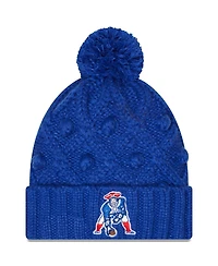 Women's New Era Royal New England Patriots Toasty Cuffed Knit Hat with Pom