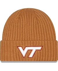 Men's New Era Light Brown Virginia Tech Hokies Core Classic Cuffed Knit Hat