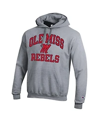 Men's Champion Heather Gray Ole Miss Rebels High Motor Pullover Hoodie