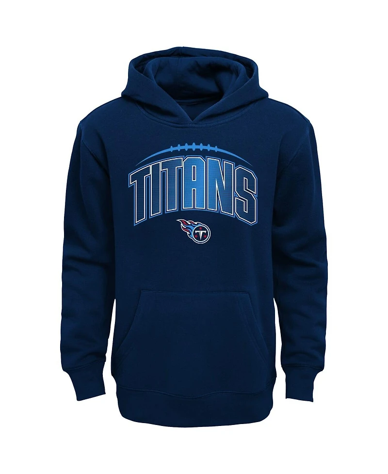 Toddler Boys Navy, Heather Gray Tennessee Titans Double-Up Pullover Hoodie and Pants Set