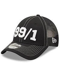 Men's New Era Black Trackhouse Racing 99/1 9FORTY Snapback Adjustable Trucker Hat