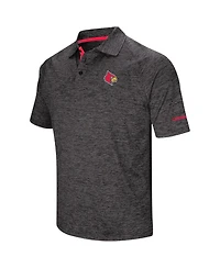 Men's Colosseum Black Louisville Cardinals Big and Tall Down Swing Polo Shirt
