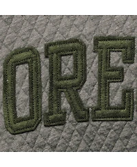 Women's Pressbox Heather Charcoal Oregon Ducks Moose Quilted Pullover Sweatshirt