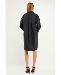 English Factory Women's Classic Collared Dress Shirt