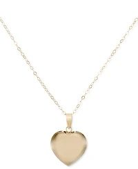 Crystal Pave Heart 18" Pendant Necklace in 10k Gold