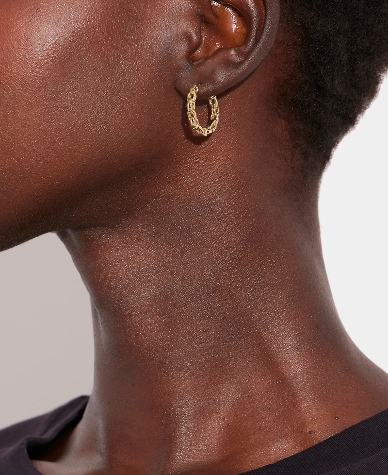 Coach Signature Chain Hoop Earrings