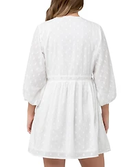 Ripe Maternity Valentina Embroidered Long Sleeve White Dress