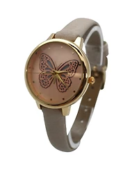 Olivia Pratt Thin Solf Band Butterfly Face Women Watch