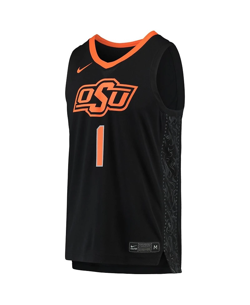Men's Nike #1 Black Oklahoma State Cowboys Team Replica Basketball Jersey