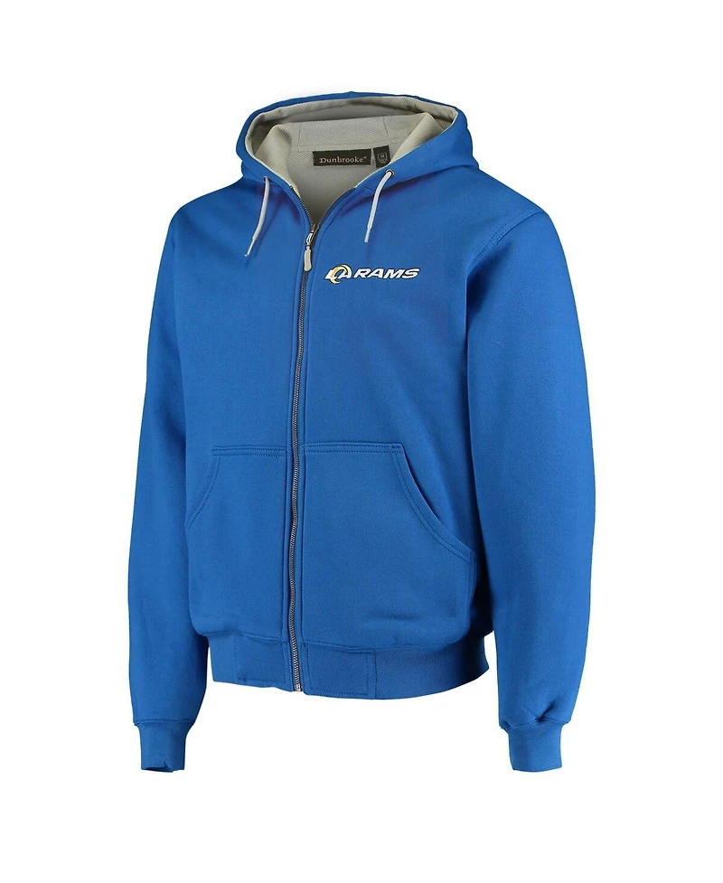 Men's Dunbrooke Royal Los Angeles Rams Craftsman Thermal-Lined Full-Zip Hoodie