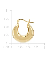 Polished Graduated Chunky Oval Hoop Earrings in 14k Yellow Gold