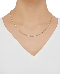 Lightweight Diamond Cut Rope Chain 20" Necklace (3mm) in 14k Yellow Gold