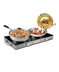 MegaChef 1700 Watt Ceramic Infrared Double Electric Cooktop