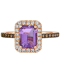Le Vian Deep Sea Blue Topaz (1-5/8 ct. t.w.) & Diamond (3/8 Halo Ring 14k Rose Gold (Also Amethyst Citrine)