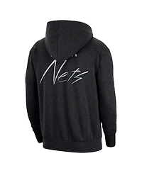 Men's Nike Heather Black Brooklyn Nets Courtside Versus Flight Pullover Hoodie