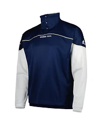 Men's adidas Navy Ga Tech Yellow Jackets Aeroready Knit Quarter-Snap Jacket