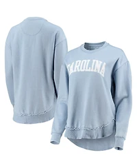 Women's Pressbox Carolina Blue North Tar Heels Vintage-Like Wash Pullover Sweatshirt