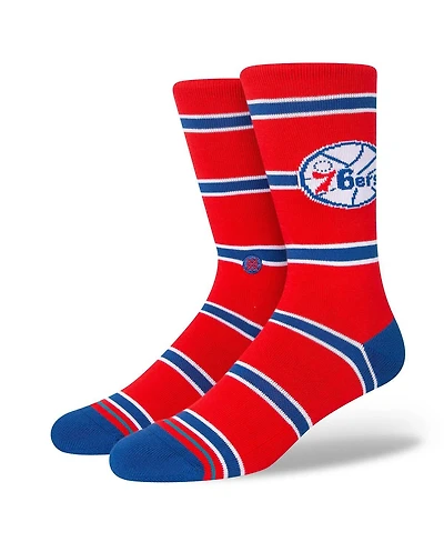 Men's Stance Philadelphia 76ers Hardwood Classics Stripes Crew Socks