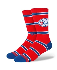Men's Stance Philadelphia 76ers Hardwood Classics Stripes Crew Socks