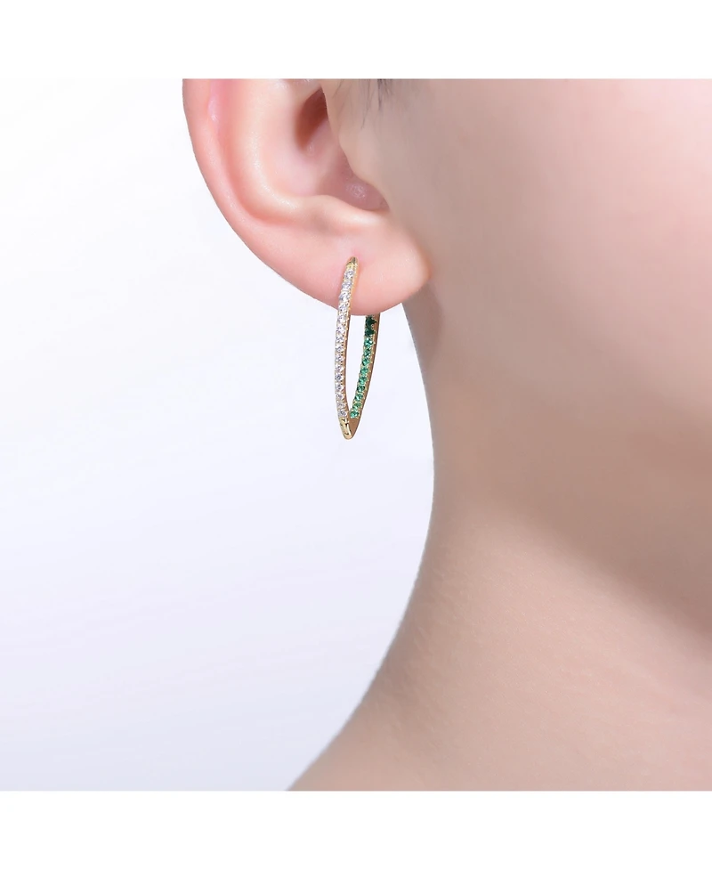 Sterling Silver Cubic Zirconia Hoop Earrings