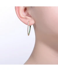 Sterling Silver Cubic Zirconia Hoop Earrings