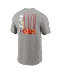 Men's Nike Heather Charcoal Kansas City Chiefs Super Bowl Lvii Champions Roster T-shirt